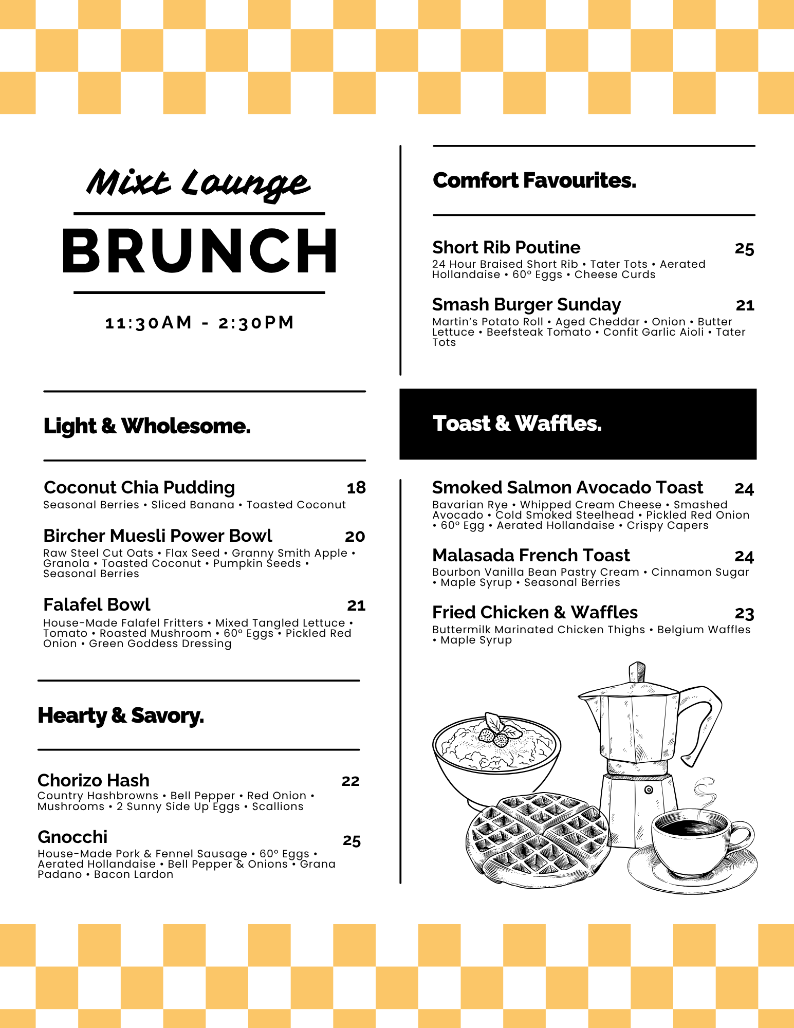 Sunday Brunch Menu